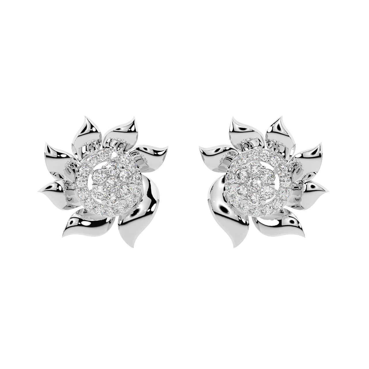 Lily Round Diamond Stud Earrings